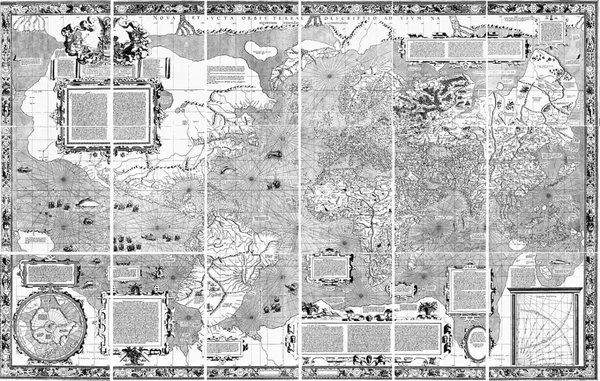 Mercator wereldkaart, 1569, composiet