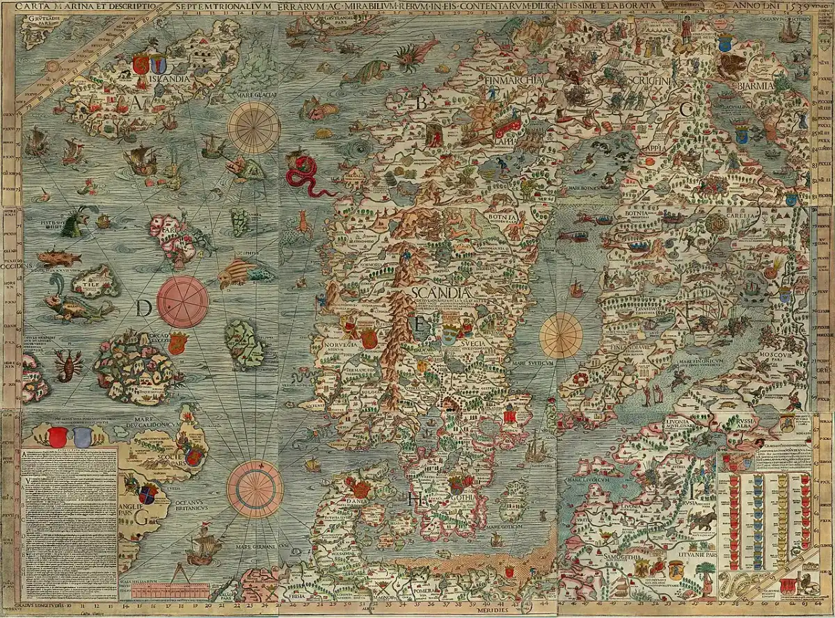 Carta Marina, 1539: Noordelijke zeeën